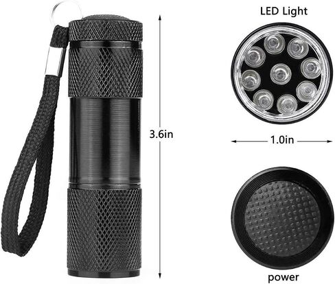 UV LED Flashlight Black Light UV Lights 9 LED Ultraviolet Blacklight Flashlights Pets Urine and Stains Detector on Clothes Carpet Rugs (2 Pack) in Saudi Arabia