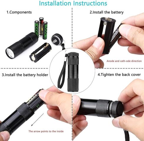 UV LED Flashlight Black Light UV Lights 9 LED Ultraviolet Blacklight Flashlights Pets Urine and Stains Detector on Clothes Carpet Rugs (2 Pack) in Saudi Arabia