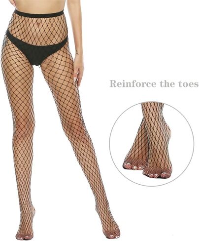 MANZI Women High Waist Fishnet Stockings Tights Lady Sexy Hollow Out Pantyhose Small Big Hole in Saudi Arabia