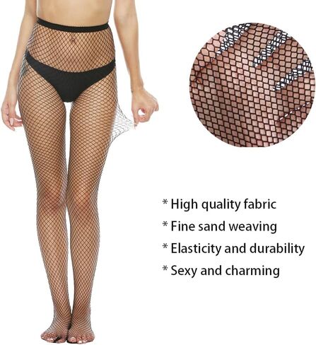 MANZI Women High Waist Fishnet Stockings Tights Lady Sexy Hollow Out Pantyhose Small Big Hole in Saudi Arabia