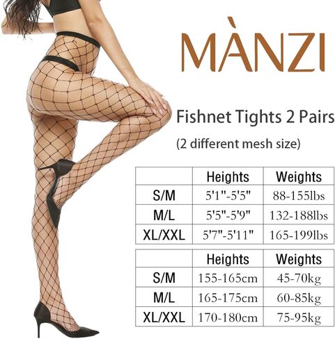 MANZI Women High Waist Fishnet Stockings Tights Lady Sexy Hollow Out Pantyhose Small Big Hole in Saudi Arabia
