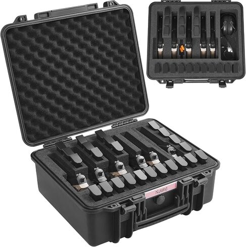 VEVOR Hard Pistol Cases with Pre-cut PU Foam, Waterproof & Dustproof Hard Gun Case for 2 Pistol, 14.4×11.6×7.8 in Lockable Pistol Case, Black in Saudi Arabia