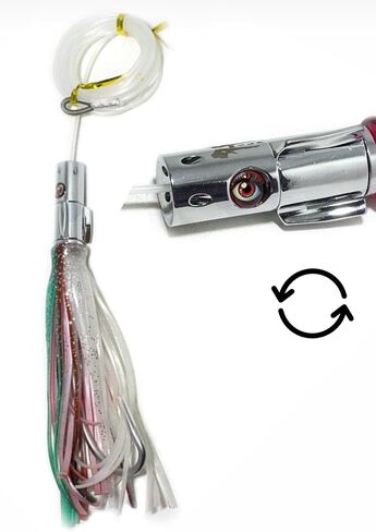 Jet Head Spinner Brass Head Hybrid Trolling Lure with 12 ft of leader Line. Pelagic Trolling Lure for Dorado, Tuna and Marlin. in Saudi Arabia