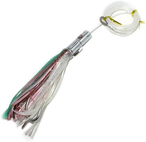 Jet Head Spinner Brass Head Hybrid Trolling Lure with 12 ft of leader Line. Pelagic Trolling Lure for Dorado, Tuna and Marlin. in Saudi Arabia