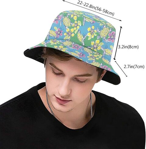 Turtle Bucket Hats Sea Animal Fishman Hat Cool Print Sun Hats Beach Hat Breathable Packable in Kuwait