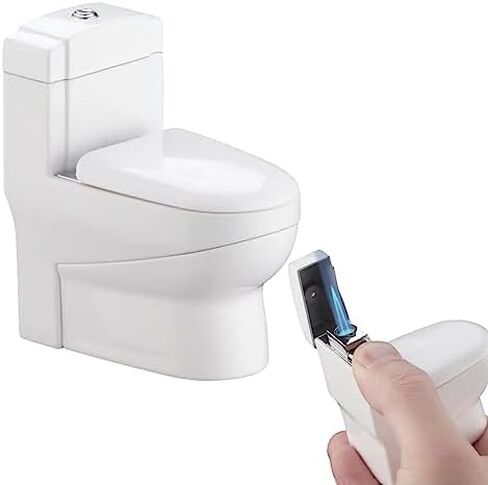 Unique Toilet Lighter,Toilet-Shaped Butane Lighter, Jet Torch Flame Windproof Lighter, Suitable for Camping Barbecue Candles Birthday Man Gifts (Gas not Included) (Green) in Saudi Arabia