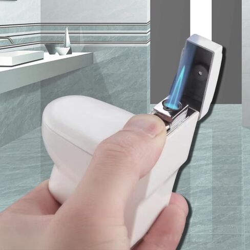 Unique Toilet Lighter,Toilet-Shaped Butane Lighter, Jet Torch Flame Windproof Lighter, Suitable for Camping Barbecue Candles Birthday Man Gifts (Gas not Included) (Green) in Saudi Arabia