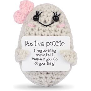 Hoedia Mini Funny Positive Potato, 3inch Knitted Positive Potato Creative Cute Wool Funny Knitted Positive Potato for Birthday Gifts Party Decoration Encouragement