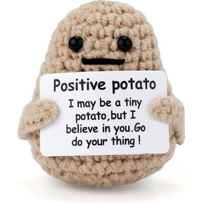 Hoedia Mini Funny Positive Potato, 3inch Knitted Positive Potato Creative Cute Wool Funny Knitted Positive Potato for Birthday Gifts Party Decoration Encouragement