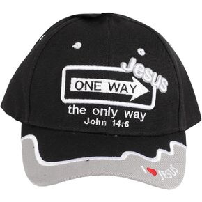 One Way Jesus | Baseball Caps for Men | Hats for Women | One Size Adjustable Velcro Strap | Christian Ball Caps Gifts