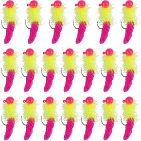 مجموعة طُعم صيد الأسماك من Crappie Jigs، 25/20 قطعة من رؤوس Marabou Jigs مع ذيل يرقة كرة مستديرة لصيد الأسماك ورؤوس تهزهز الشعر لصيد أسماك العين رمادية فاتحة اللون وصيد السمك 1/8oz