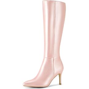 Allegra K Women's High Heels Pointed Toe Stiletto Heel Knee High Boots