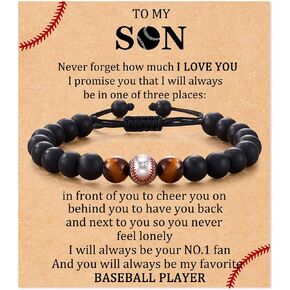 choice of all To My Son Bracelet from Mom Soccer/Baseball Bracelet for Boys Sports Gifts for Boys 8-12 Black Bead Bracelet Tiger Eye Stone Bracelet Gifts for Son from Mom in Kuwait