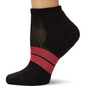 Thorlos Women's 84 N Max Cushion Running Low Cut Socks, Black/Pink (3 Pair Pack), Medium