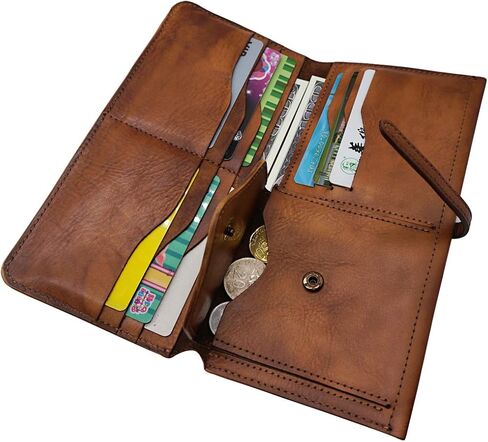 LETEULO Wallets for Women Genuine Leather Card Organizer Dip Dye Coin Purse Ladies Ultrathin Wallets in Saudi Arabia