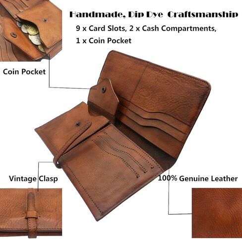 LETEULO Wallets for Women Genuine Leather Card Organizer Dip Dye Coin Purse Ladies Ultrathin Wallets in Saudi Arabia