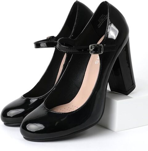 J. Adams Skippy Heels for Women - Round Toe Chunky High Heel Mary Jane Pumps in Saudi Arabia