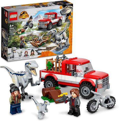 Lego Jurassic World Blue and Beta Velociraptor Capture 76946 - Features Truck, 2 Indoraptor Dinosaur Toys, Action Minifigures, Dominion Movie Inspired Set, Great Gift for Kids Aged 6+ Years in Saudi Arabia