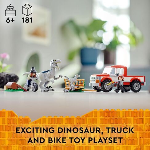 Lego Jurassic World Blue and Beta Velociraptor Capture 76946 - Features Truck, 2 Indoraptor Dinosaur Toys, Action Minifigures, Dominion Movie Inspired Set, Great Gift for Kids Aged 6+ Years in Saudi Arabia