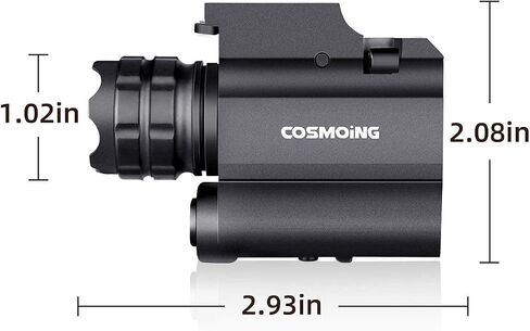 Rail Mounted Green Laser Light Combo, 600 Lumen Strobe Light Laser Sight Gun Flashlight with Quick Release for Pistol Handgun Rifles in Saudi Arabia