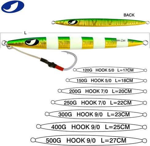 OCEAN CAT Saltwater Jigs Speed Slow Jigging Pitching Lures Vertical Artificial Jigs Lead Metal Flat Fishing Baits Lure in Saudi Arabia
