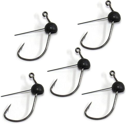 Harmony Fishing - Tungsten Weedless Wacky Jigheads (5 Pack, Black) [Finesse jig Heads for Wacky Worms/senkos] in Saudi Arabia