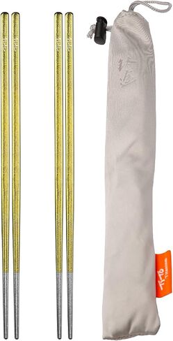 TiTo Bright Colorful Portable Titanium Chopsticks Square Chopsticks Outdoor Camping Cutlery Picnic Dishes Ultralight Only 16g in Saudi Arabia