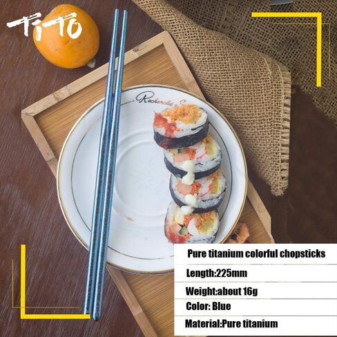 TiTo Bright Colorful Portable Titanium Chopsticks Square Chopsticks Outdoor Camping Cutlery Picnic Dishes Ultralight Only 16g in Saudi Arabia