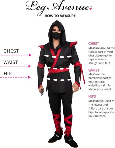 Leg Avenue Men's 5 Pc Ninja Costume with Shirt, Pants, Belt, Face Mask, Hood in Kuwait