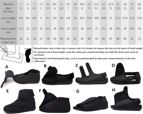 JIONS Women Men Adjustable Velcr Extra Wide Shoes Swollen Feet Diabetic | Edema Boots Slippers Indoor Outdoor Sandals Unisex Large Size 5-14 in Saudi Arabia