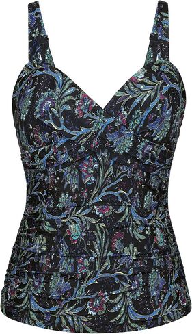 ملابس سباحة نسائية من Firpearl Underwire Tankini Top Only Twist V Neck لملابس السباحة الكبيرة المكشكشة للتحكم في البطن in Kuwait