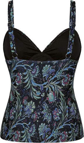 ملابس سباحة نسائية من Firpearl Underwire Tankini Top Only Twist V Neck لملابس السباحة الكبيرة المكشكشة للتحكم في البطن in Kuwait