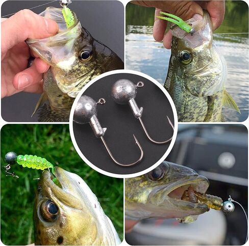 Crappie Jig Heads for Fishing, Round Ball Head Jig Fishing Hooks Unpainted Jig Heads for Bass Crappie Walleye Fishing Jigs Saltwater Freshwater in Saudi Arabia