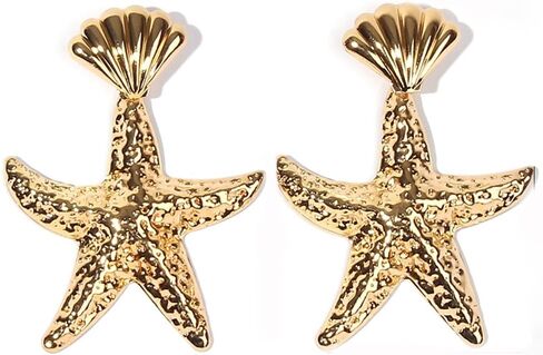 DOUBNINE Boho Starfish Shell Earrings Star Gold Dangle Women Beach Ocean Summer Jewelry Gift in Kuwait