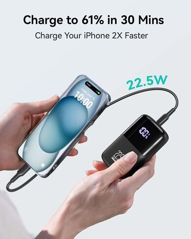 INIU Portable Charger, Smallest 22.5W 10000mAh Power Bank, USB C in/Output Fast Charging 3-Output Mini Battery Pack Charger with Phone Holder for iPhone 15 14 13 12 11 Samsung S23 Google iPad Tablet in Saudi Arabia