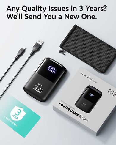 INIU Portable Charger, Smallest 22.5W 10000mAh Power Bank, USB C in/Output Fast Charging 3-Output Mini Battery Pack Charger with Phone Holder for iPhone 15 14 13 12 11 Samsung S23 Google iPad Tablet in Saudi Arabia