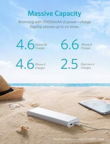Anker PowerCore II 20000, 20100mAh Portable Charger with Dual USB Ports, PowerIQ 2.0 (up to 18W Output) Power Bank, Fast Charging for iPhone, Samsung and More (Compatible with Quick Charge Devices) in Saudi Arabia