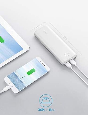 شاحن محمول Anker PowerCore II 20000، بقدرة 20100 مللي أمبير في الساعة مع منافذ USB مزدوجة، وPowerIQ 2.0 (مخرج يصل إلى 18 وات)، وشحن سريع لأجهزة iPhone وSamsung والمزيد (متوافق مع أجهزة الشحن السريع) in Kuwait