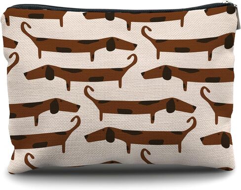 Nogrit Dachshund Makeup Bag,Dachshund Cosmetic Bag,Just a Girl Who Loves Dachshunds, Dachshund Makeup Travel Toiletry Bag,Dachshund Mom Gifts,Dachshund Lover Gifts,Dachshund Gifts for women in Kuwait
