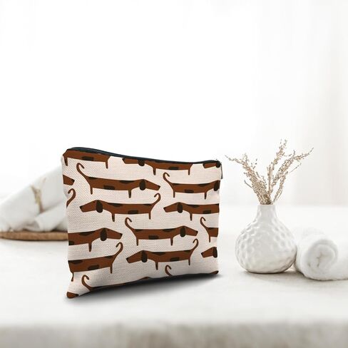 Nogrit Dachshund Makeup Bag,Dachshund Cosmetic Bag,Just a Girl Who Loves Dachshunds, Dachshund Makeup Travel Toiletry Bag,Dachshund Mom Gifts,Dachshund Lover Gifts,Dachshund Gifts for women in Kuwait