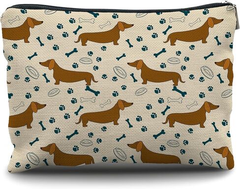 Nogrit Dachshund Makeup Bag,Dachshund Cosmetic Bag,Just a Girl Who Loves Dachshunds, Dachshund Makeup Travel Toiletry Bag,Dachshund Mom Gifts,Dachshund Lover Gifts,Dachshund Gifts for women in Kuwait