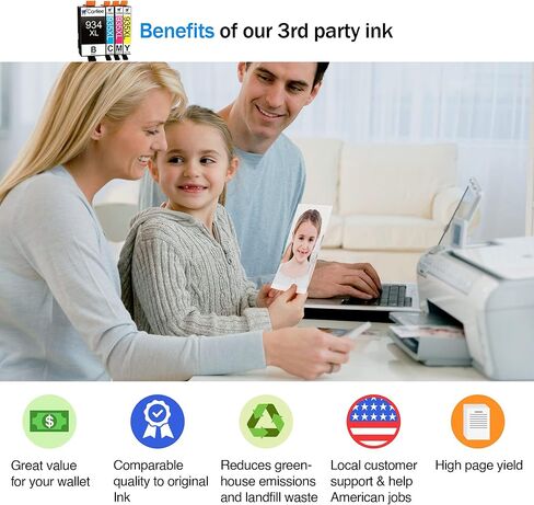 مجموعة 4 خراطيش حبر متوافقة من Cartlee لـ HP 934 و935 934XL 935XL لـ OfficeJet Pro 6830 6230 6835 6800 6812 6820 6825 6822 مجموعة خرطوشة حبر الطابعة (1 أسود، 1 لكل لون) in Kuwait