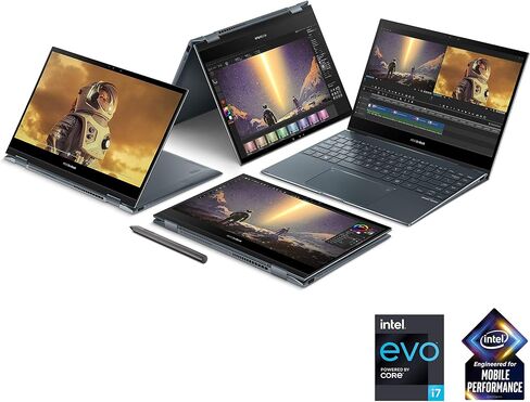 ASUS ZenBook Flip 13 OLED Ultra Slim 2 في 1 كمبيوتر محمول 13.3 بوصة OLED FHD تعمل باللمس، Intel Evo Platform Core i7-1165G7، Windows 11، Pine Gray مع Microsoft 365 Family | اشتراك لمدة 15 شهرًا | تنزيل الكمبيوتر الشخصي in Kuwait