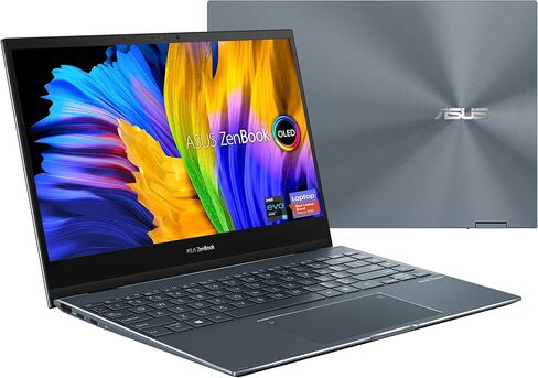 ASUS ZenBook Flip 13 OLED Ultra Slim 2 في 1 كمبيوتر محمول 13.3 بوصة OLED FHD تعمل باللمس، Intel Evo Platform Core i7-1165G7، Windows 11، Pine Gray مع Microsoft 365 Family | اشتراك لمدة 15 شهرًا | تنزيل الكمبيوتر الشخصي in Kuwait