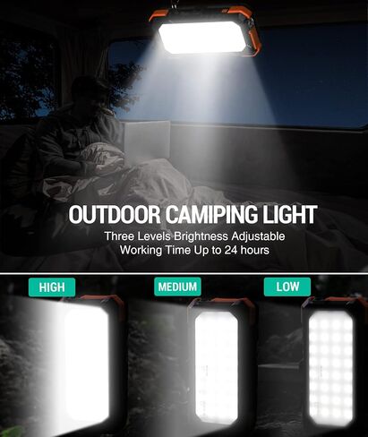 BLAVOR Solar Charger Power Bank, PD 18W Fast Charging 20000mAh Battery Pack with 4 Foldable Panels, Portable Solar Powered USB C Charger with Camping Flashlight Compass Carabiner for Cell Phone in Kuwait