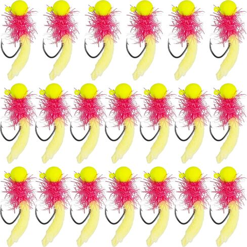 Crappie Jigs Fishing Lures Kit, 25/20pcs Marabou Jigs Heads with Maggot Tail Round Ball Fishing Jig Heads Hair Jigs Baits for Walleye Panfish Bass Fishing 1/8oz in Saudi Arabia