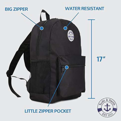 مجموعة من 24 حقيبة ظهر للبيع بالجملة من Yacht & Smith مقاس 17 بوصة للطلاب، 12 لونًا متنوعًا - حقيبة كبيرة من حقائب الكتب المقاومة للماء in Kuwait