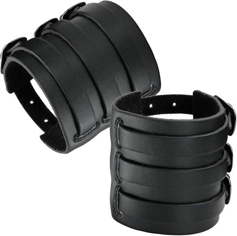 Eigso Punk Leather Cuff Bracelets for Men Women Retro Gothic Vintage Rock Wristband Pair for Man Woman in Kuwait