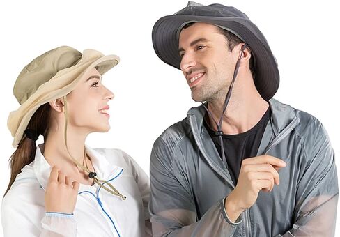 Outdoor Fishing Hat, Sun Cap with Net Mesh Hunting Summer Bucket Hat in Saudi Arabia