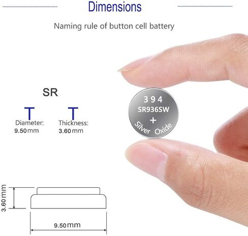 UOGTNON 394 SR936SW Watch Battery 1.55V Silver Oxide Button Cell (10-Pack) 1 in Kuwait